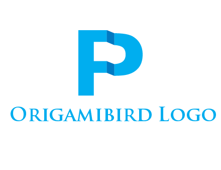 letter F and P origami logo