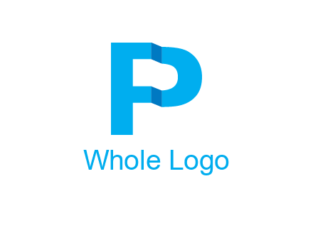 letter F and P origami logo