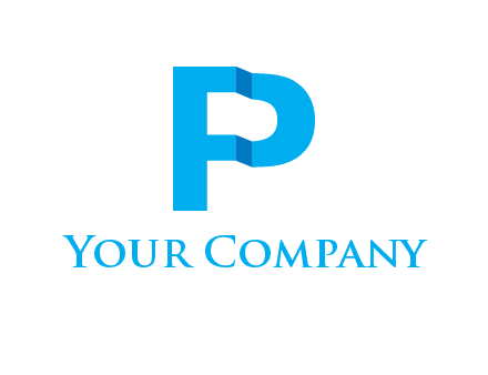 letter F and P origami logo