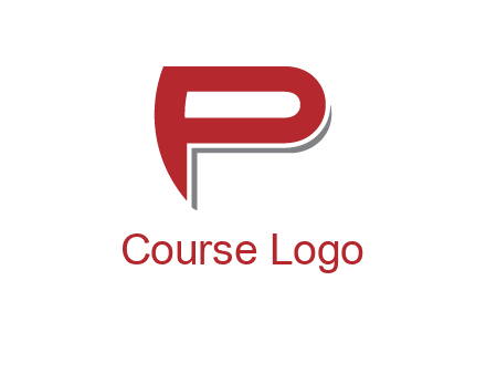 curved letter P logo