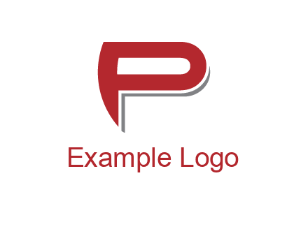 curved letter P logo