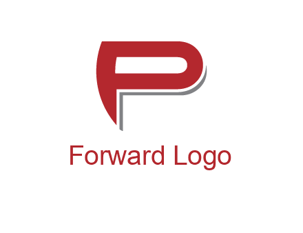 curved letter P logo