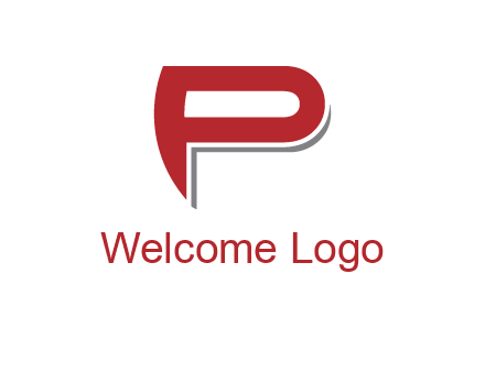 curved letter P logo