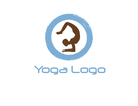 yoga pose in circle logo