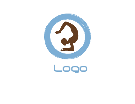 yoga pose in circle logo