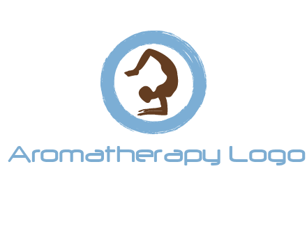 yoga pose in circle logo