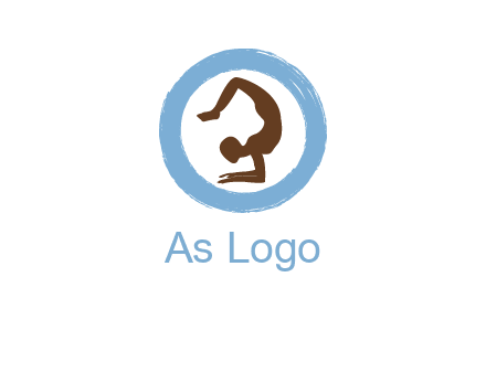 yoga pose in circle logo