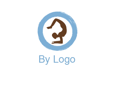 yoga pose in circle logo