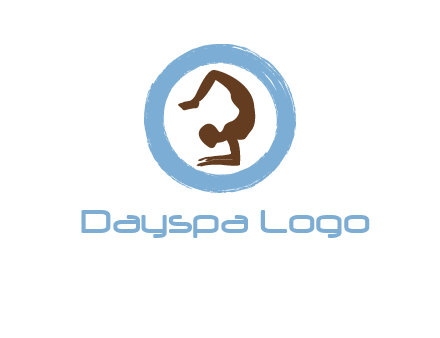 yoga pose in circle logo