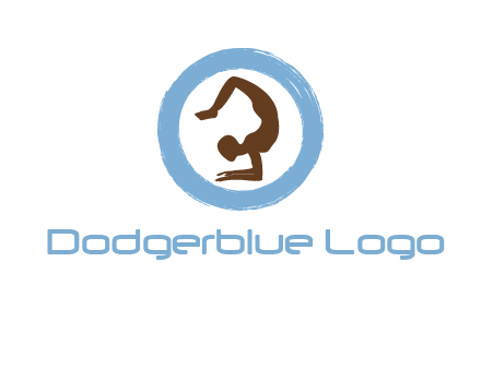 yoga pose in circle logo