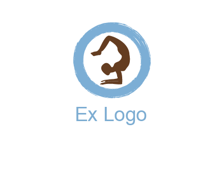 yoga pose in circle logo