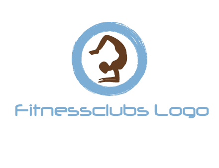 yoga pose in circle logo