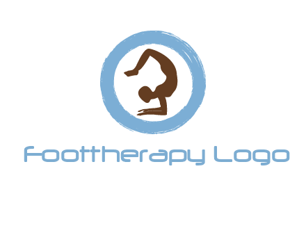 yoga pose in circle logo