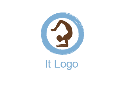yoga pose in circle logo