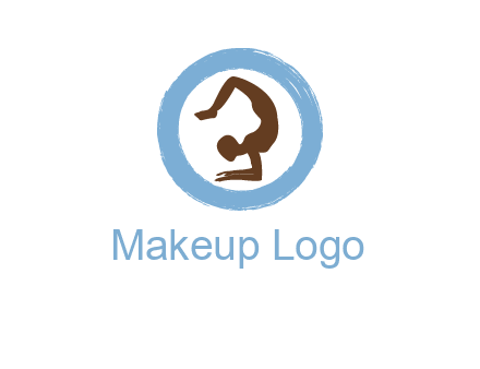 yoga pose in circle logo