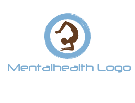 yoga pose in circle logo