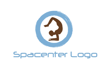 yoga pose in circle logo