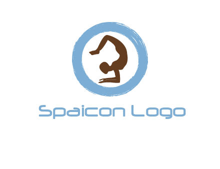 yoga pose in circle logo