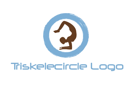 yoga pose in circle logo