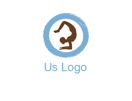 yoga pose in circle logo