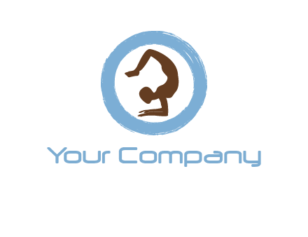 yoga pose in circle logo