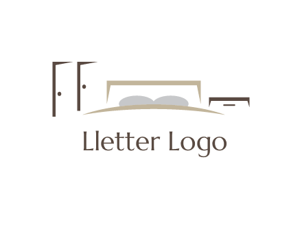 abstract bed and closet vector