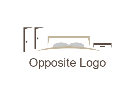 abstract bed and closet vector