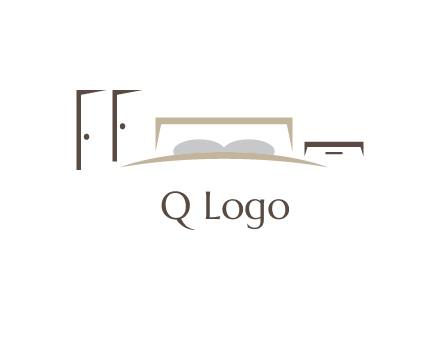abstract bed and closet vector