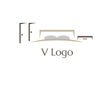 abstract bed and closet vector
