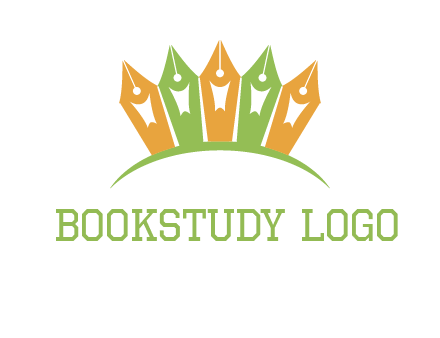 ink pen nibs over a curved line