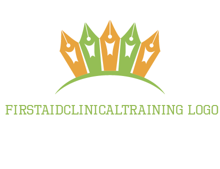 ink pen nibs over a curved line