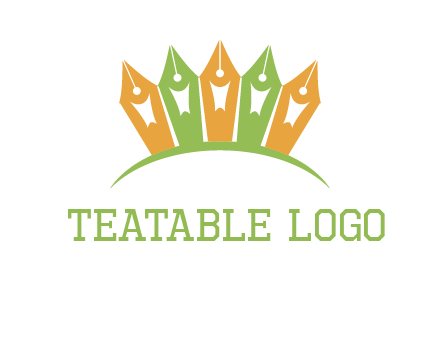 ink pen nibs over a curved line