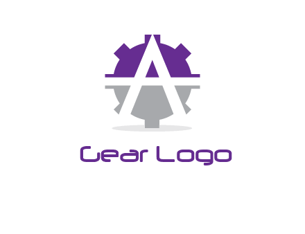 letter A in gear logo