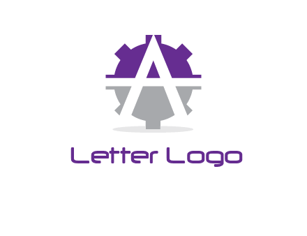letter A in gear logo