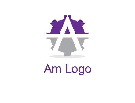 letter A in gear logo