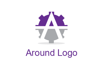 letter A in gear logo