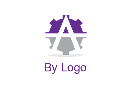 letter A in gear logo