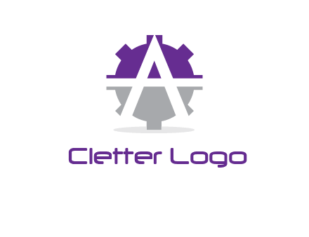 letter A in gear logo