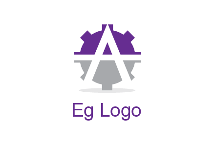 letter A in gear logo