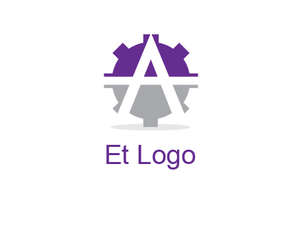 letter A in gear logo