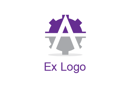letter A in gear logo
