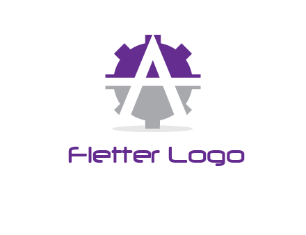 letter A in gear logo