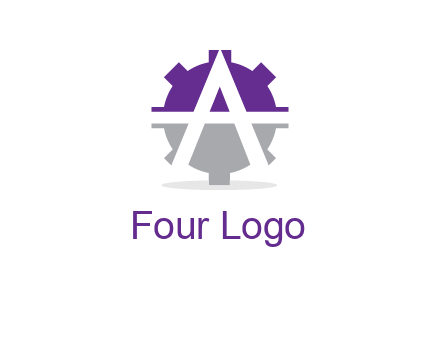 letter A in gear logo