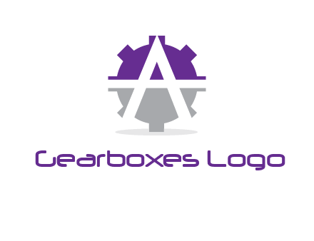letter A in gear logo