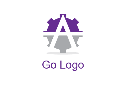 letter A in gear logo
