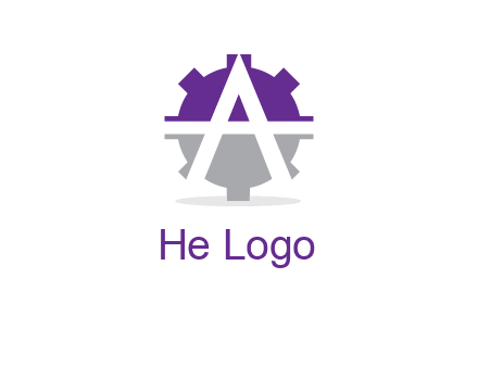 letter A in gear logo