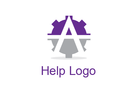 letter A in gear logo