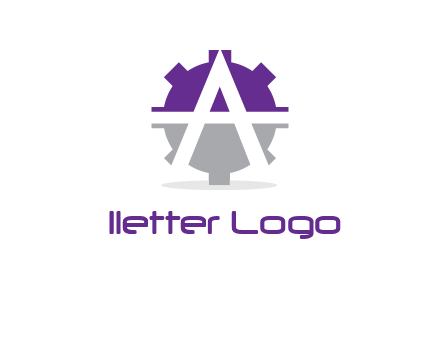 letter A in gear logo