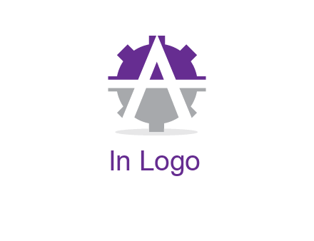 letter A in gear logo