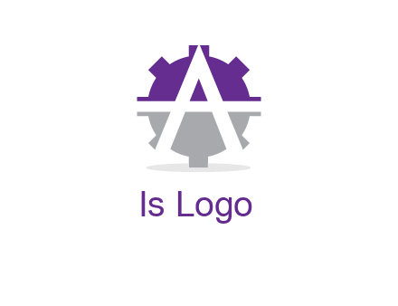 letter A in gear logo